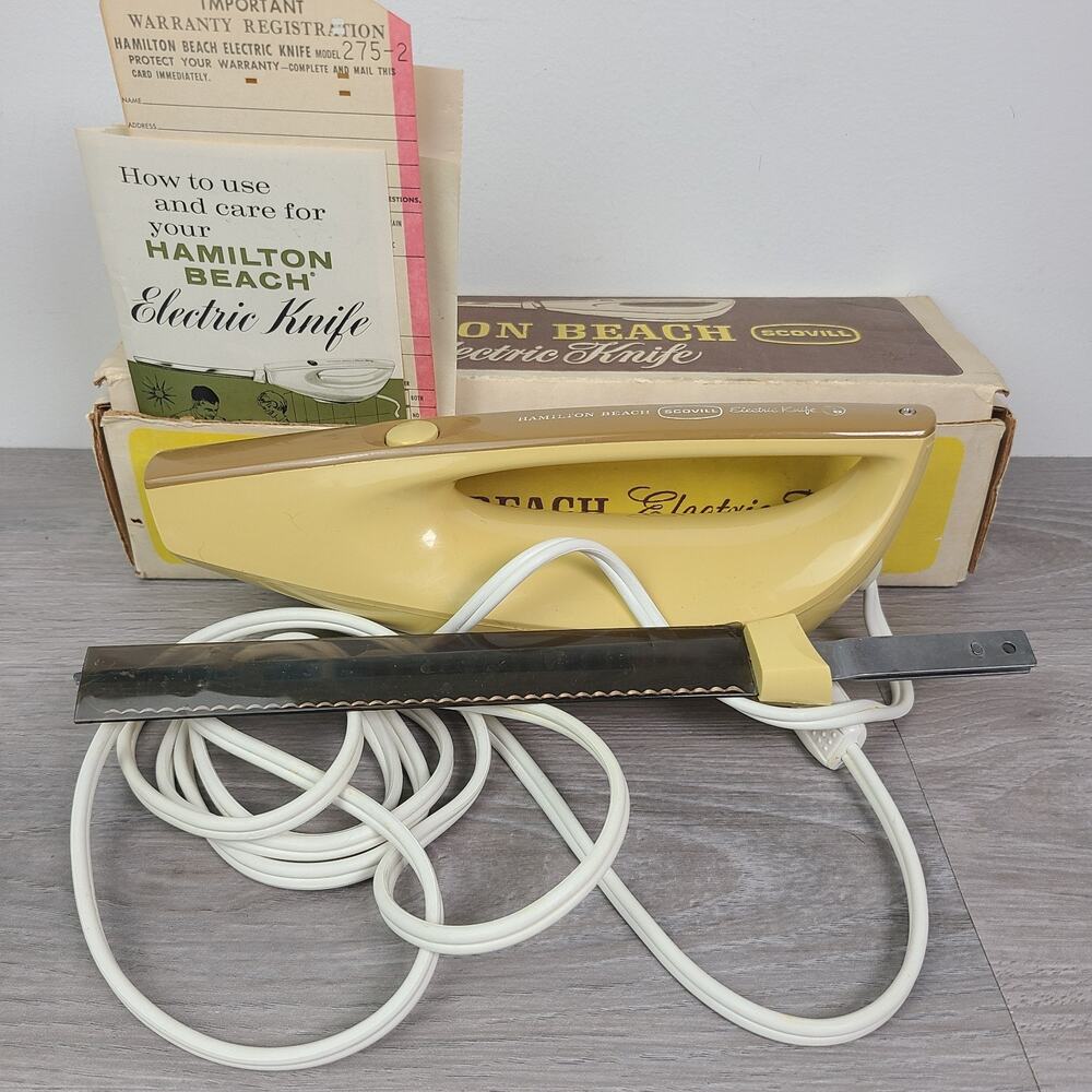 Vintage‎ Hamilton Beach Scovill 275-2 Electric Knife Set Yellow Gold